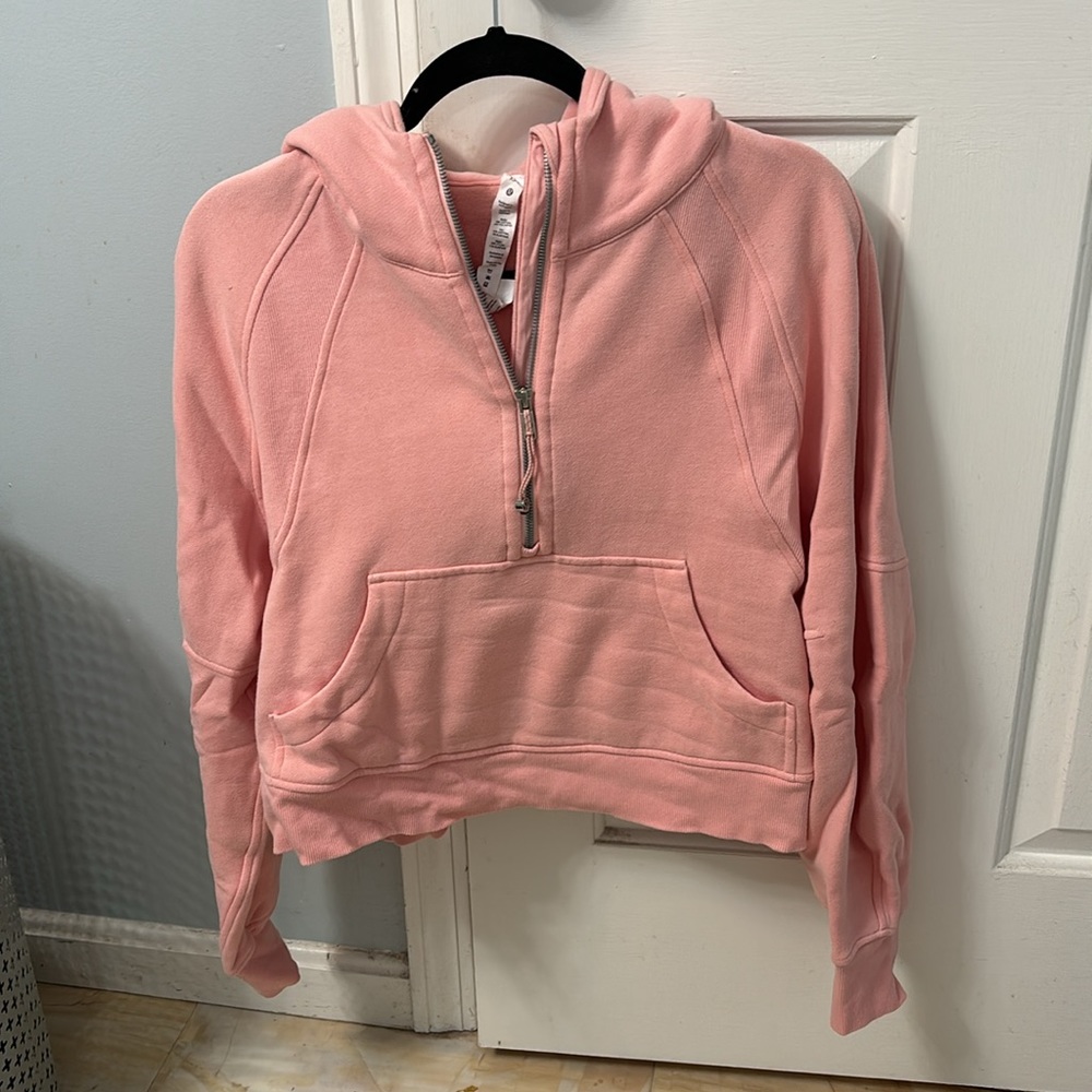 Lululemon Scuba oversized half zip hoodie XS/S in Dew Pink